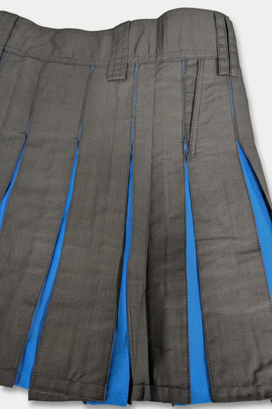 CLEARANCE! Black Ripstop / Blue Athlete Utility Kilt - 41x19