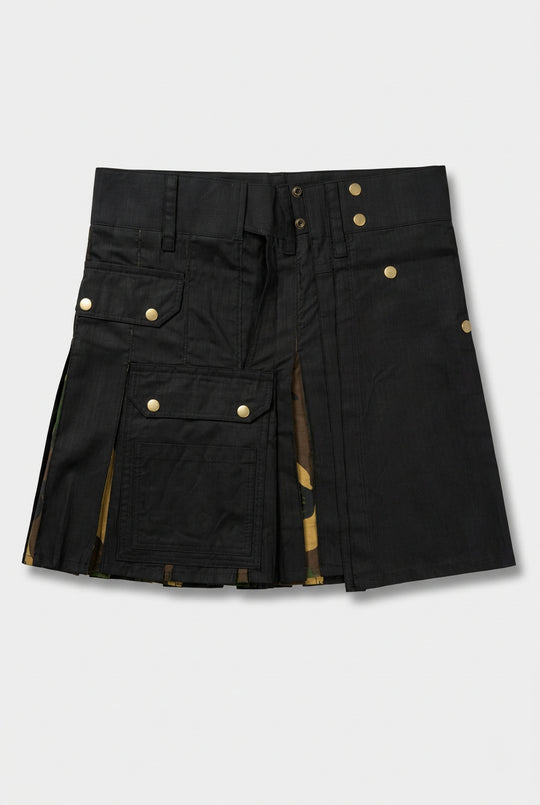 CLEARANCE! Black Ripstop / Camo Ripstop Utility Kilt - 34x19