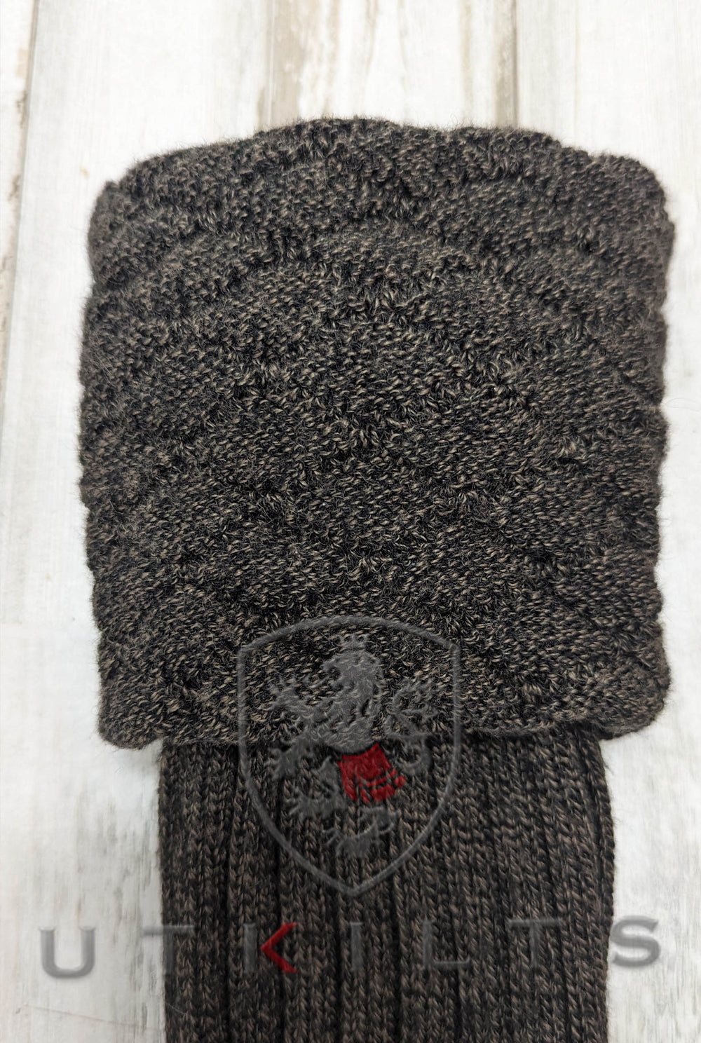 CLEARANCE! Kilt Hose – Diamond Pattern Charcoal (Extra Long) - Medium 6.5-8.5 USA