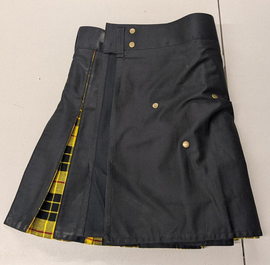 CLEARANCE! Black / Macleod of Lewis Box Pleat Ultimate Two Tone Kilts - 41x21