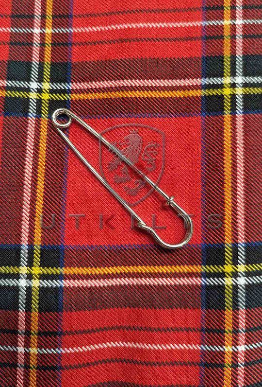 CLEARANCE! 5 yard Made in Scotland Royal Stewart Polyviscose Tartan Kilt - Includes free Military Style Safety Kilt Pin