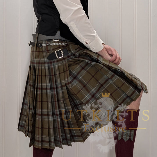 Premiuim Spirit of the Highlander Weathered Traditional Kilt - Limited Weave Tartan