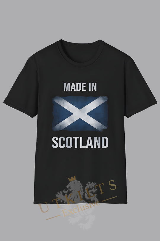 T-Shirt – Made in Scotland Saltire, Dark