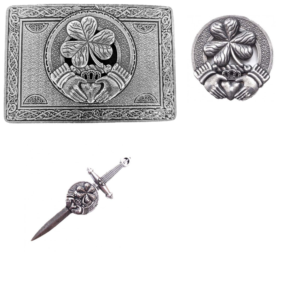 Irish Shamrock Bundle - Buckle, Cap badge, and Pin