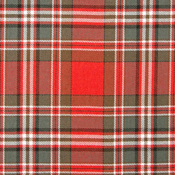 A close-up of red and grey tartan fabric featuring a red and white checkered pattern, showcasing its intricate design.