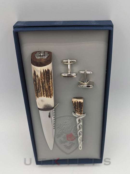 CLEARANCE! Staghorn 3 Piece Gift Set With Thistle Top