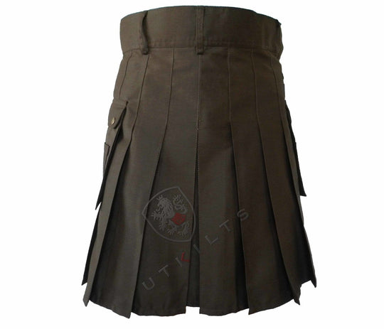 Standard Dark Brown Utility Kilt  pleats