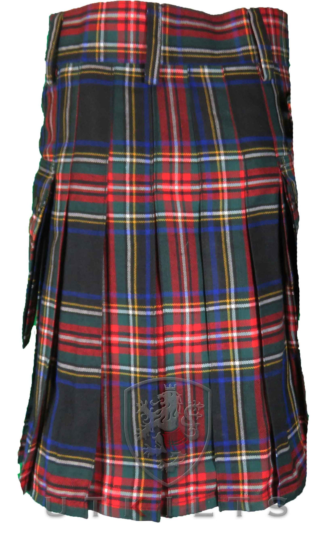 CLEARANCE! Standard Black Stewart Tartan Utility Kilt - 42x22