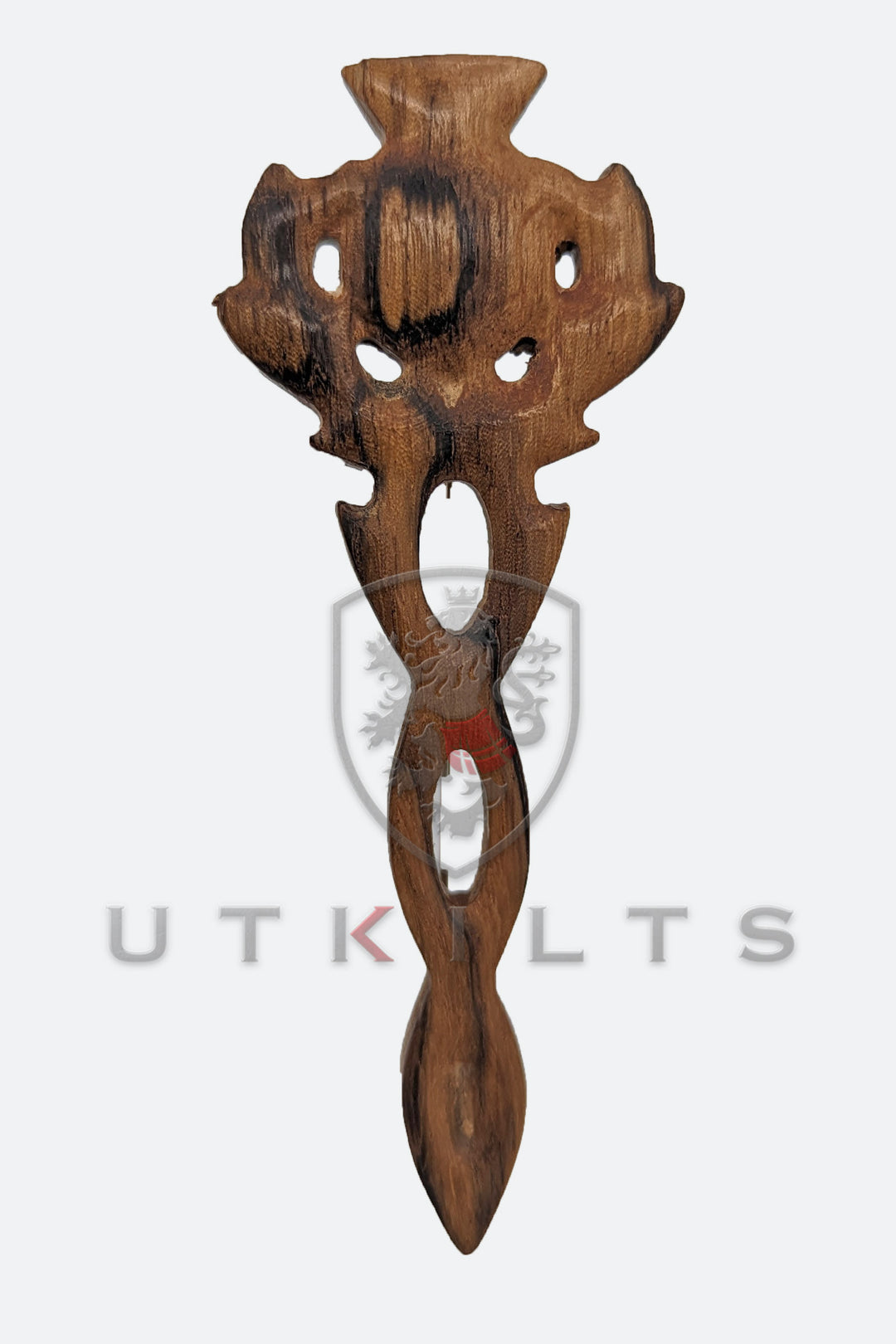 Premium Thistle Weave Kilt Pin - Wood