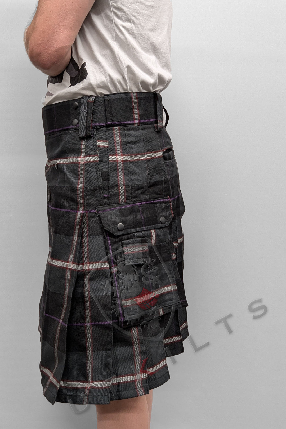 Ultimate Midnight Sea Tartan Utility Kilt with Comfort Waist