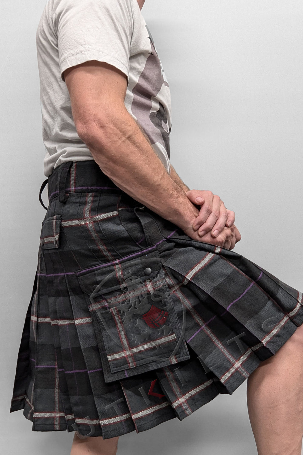 Ultimate Midnight Sea Tartan Utility Kilt with Comfort Waist