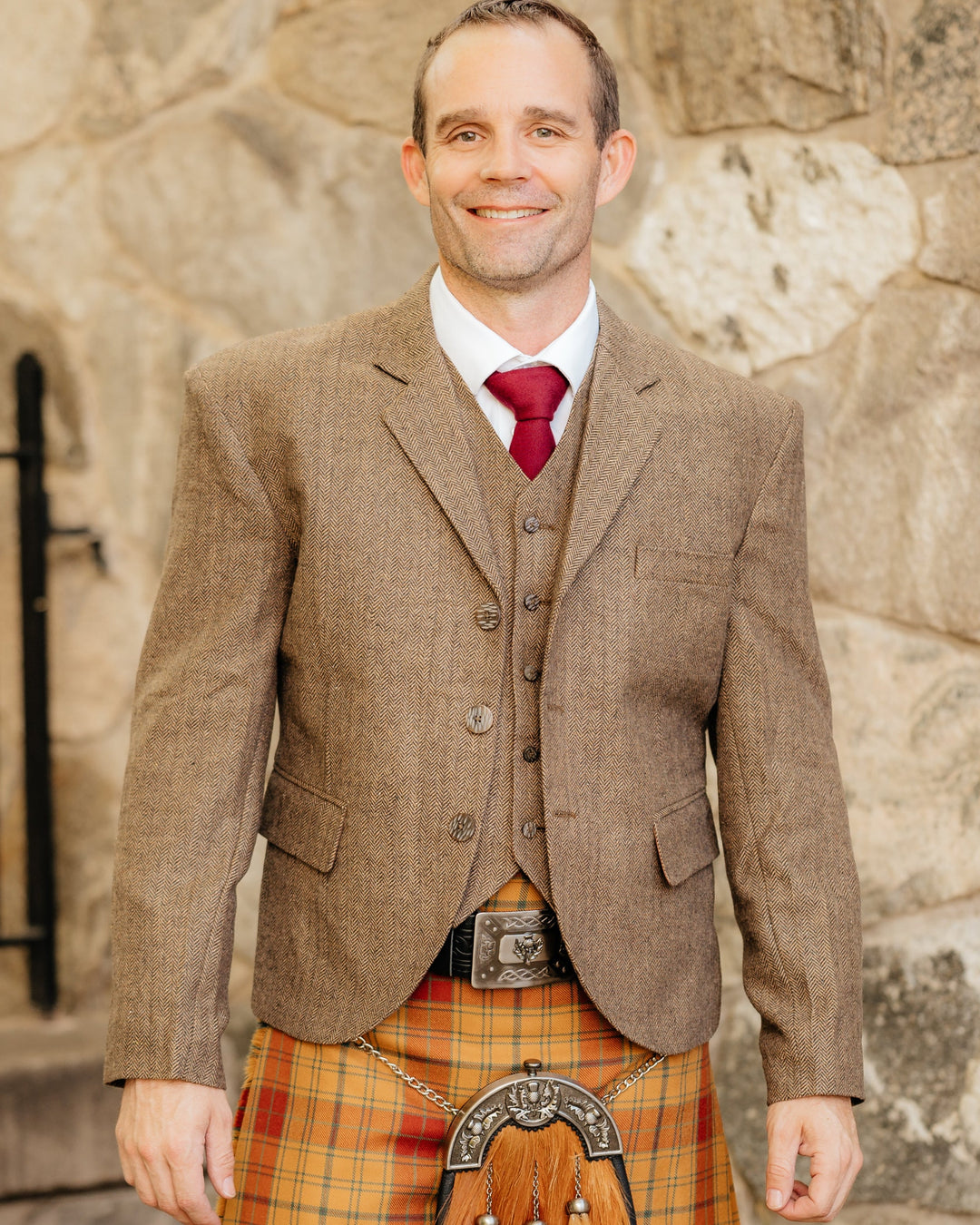 CLEARANCE Wallace Kilt Jacket and Vest Tweed Gray - 47 Custom