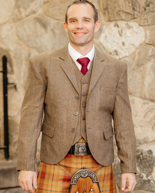 CLEARANCE Wallace Kilt Jacket and Vest Tweed Gray - 47 Custom