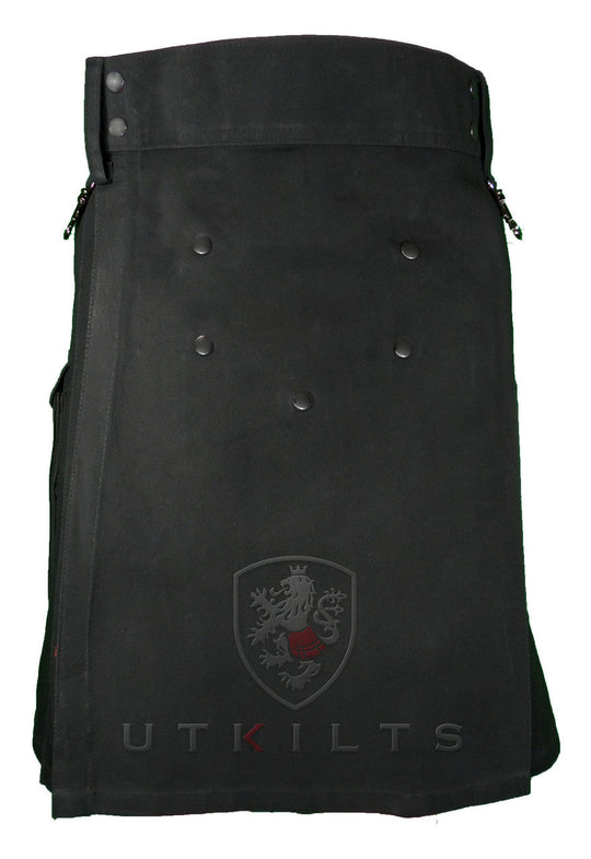 CLEARANCE! WILD Outdoor / Wilderness Black Ripstop Utility Kilt 40x23 Custom