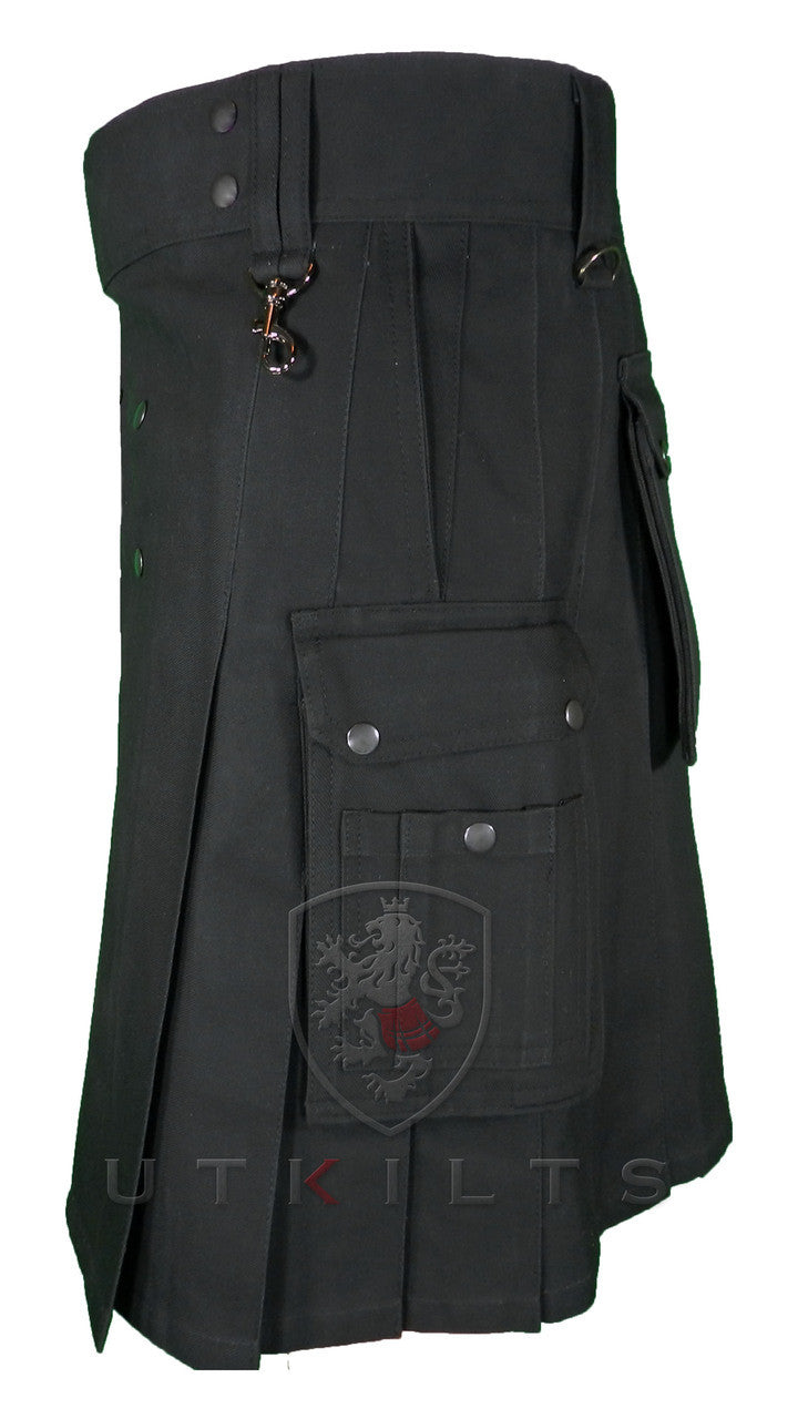 CLEARANCE! WILD Outdoor / Wilderness Black Ripstop Utility Kilt 40x23 Custom