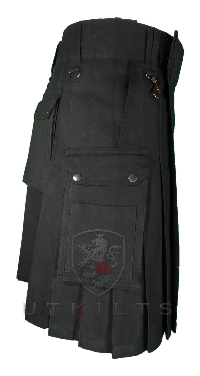 CLEARANCE! WILD Outdoor / Wilderness Black Ripstop Utility Kilt 40x23 Custom