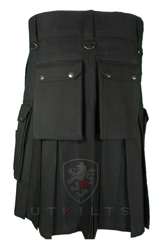 CLEARANCE! WILD Outdoor / Wilderness Black Ripstop Utility Kilt 40x23 Custom