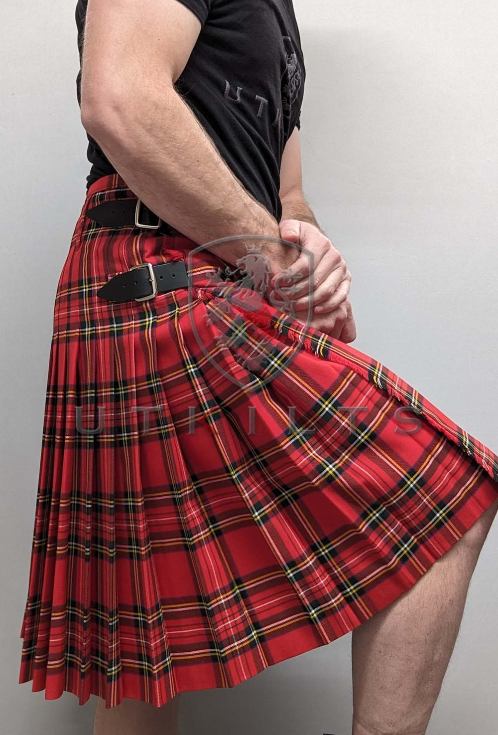 5 yard Made in Scotland Royal Stewart Polyviscose Tartan Kilt - Includes free Military Style Safety Kilt Pin