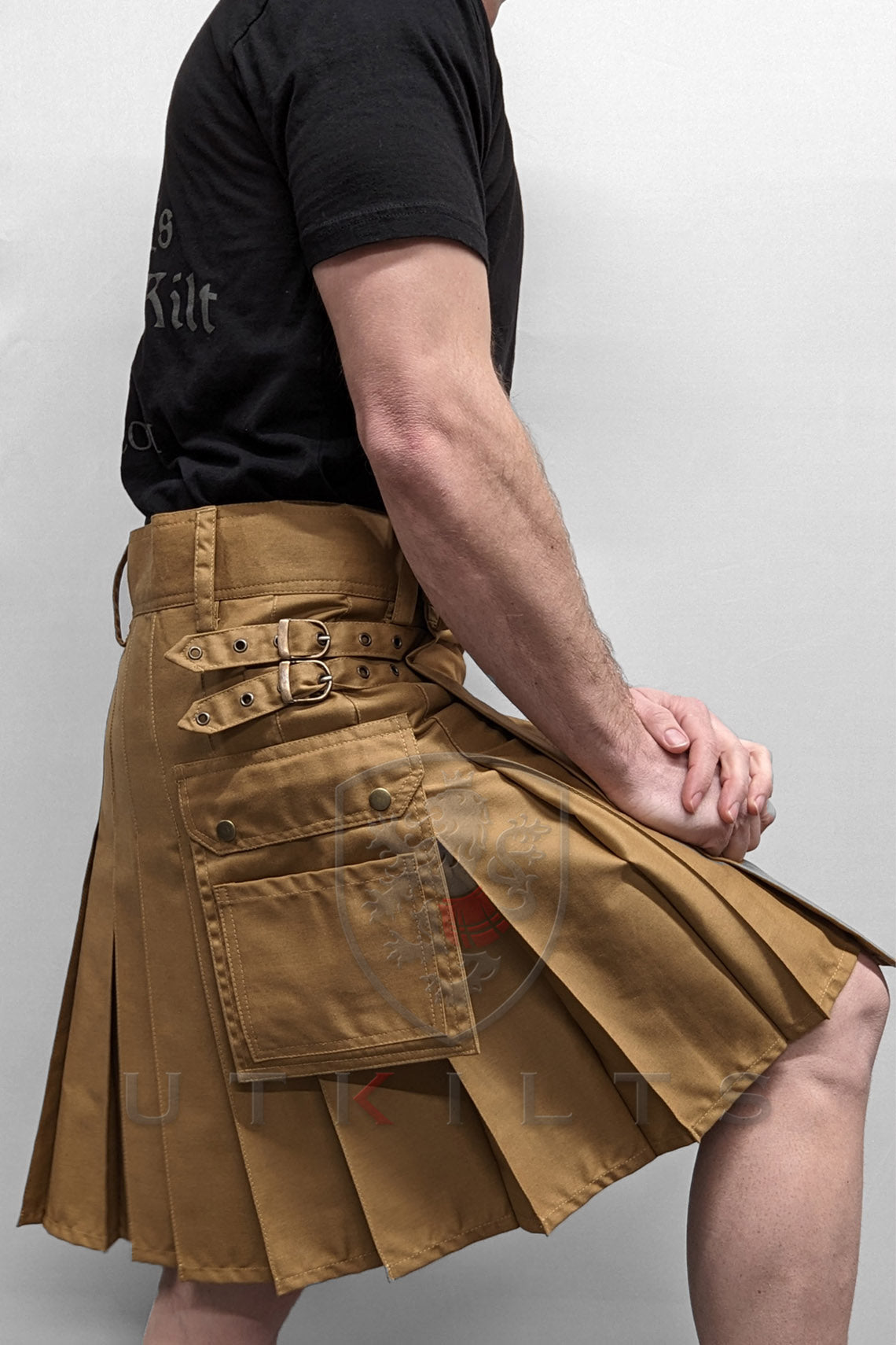 Utility Kilt – GlenLoch, Dark Khaki | Durable, Neutral, Everyday