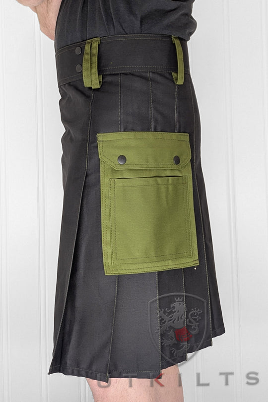 Standard Black Utility Kilt Dark Forest Edition