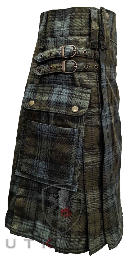 CLEARANCE! Standard Black Watch Weathered Utility Kilt - 27x18 custom