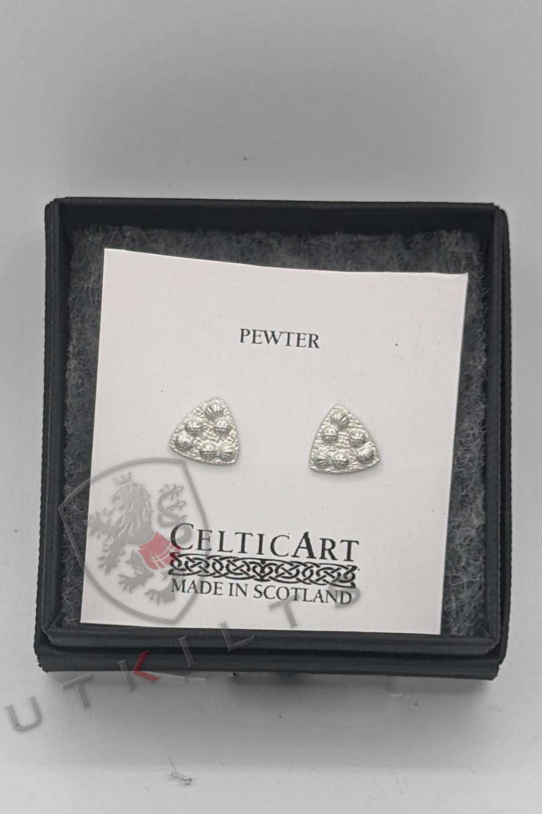 Scottish Thistle Triad Pendant and Earring Set