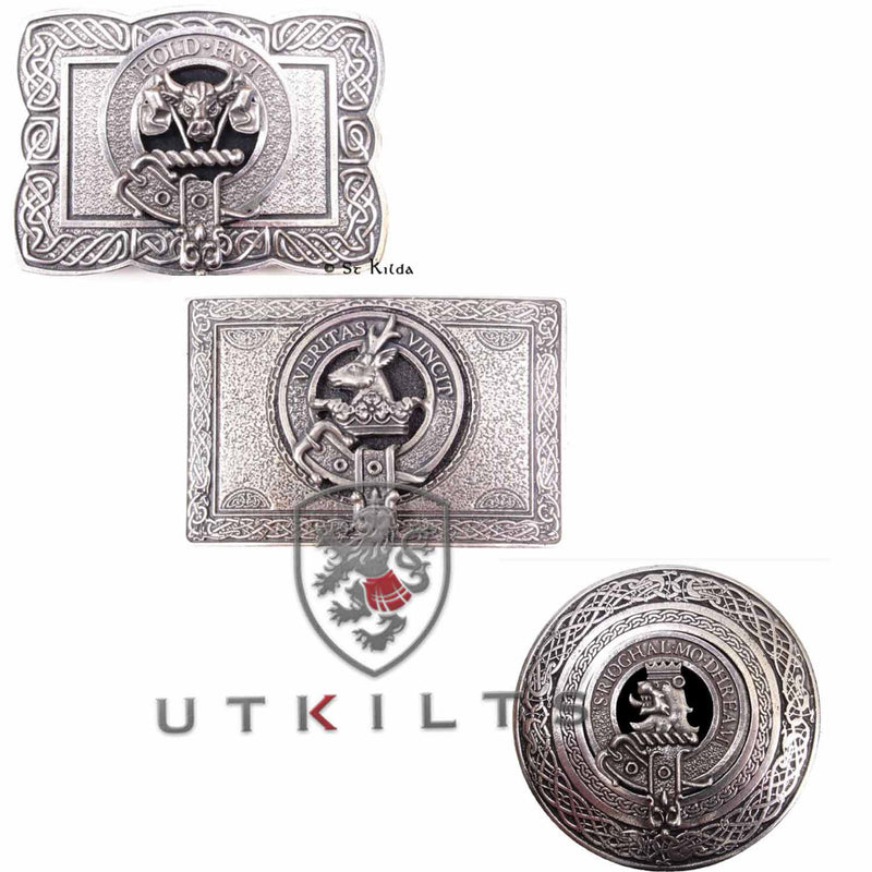 A collection of three unique belt buckles highlighting diverse artistic interpretations.