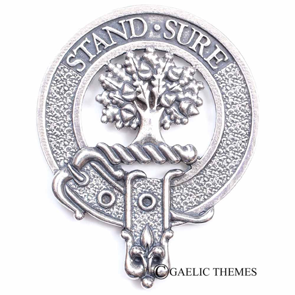 A premium Scottish clan crest cap badge.