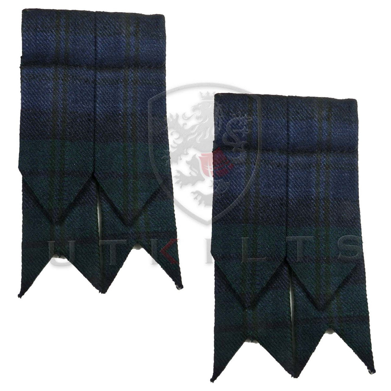 Black Watch Wool Tartan Kilt Hose Flashes
