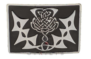 Black with Silver Thistle Buckle
