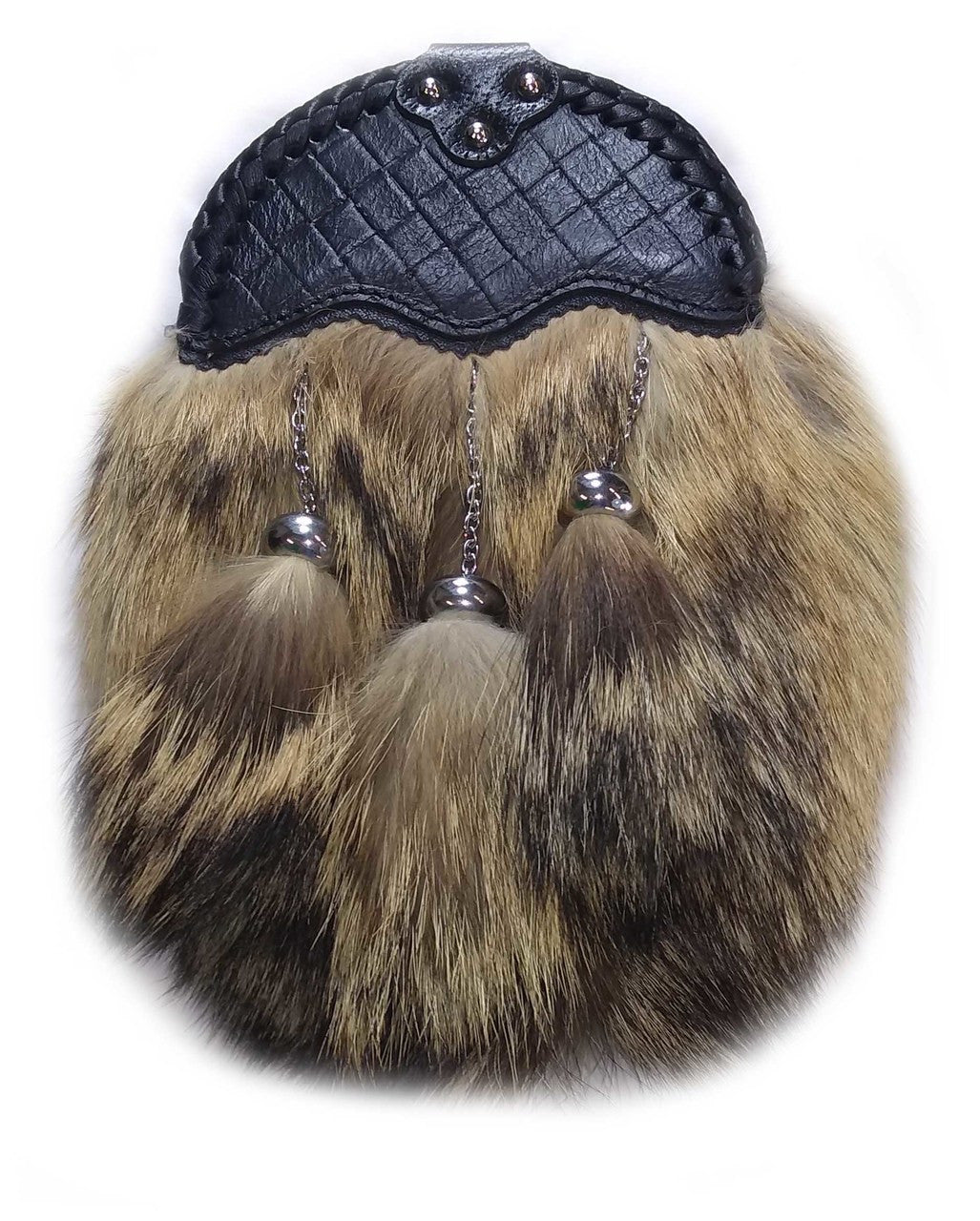 Black Leather Coyote Sporran