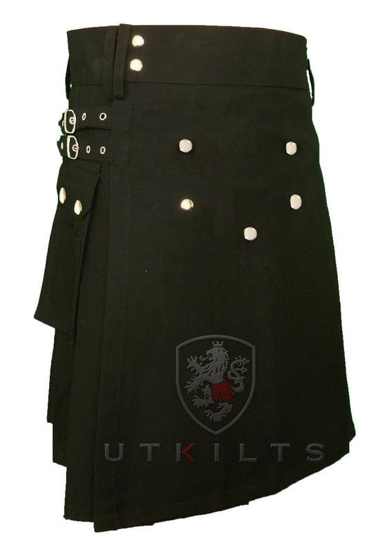 Deluxe Black Utility Kilt