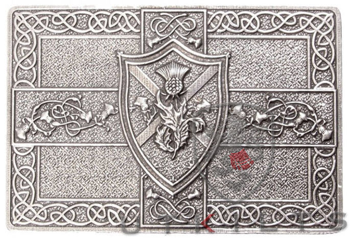 Premium Saltire Thistle Shield Buckle
