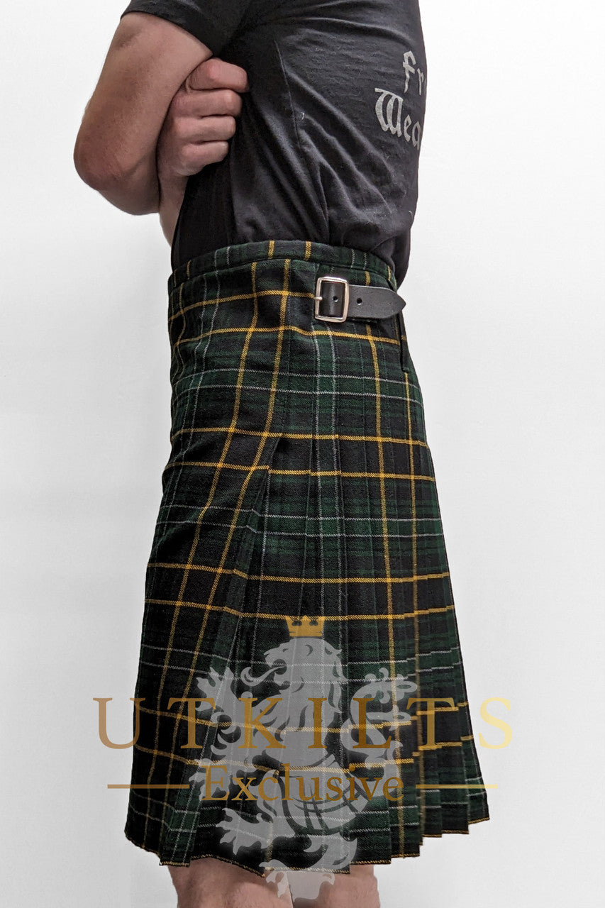 Irish Black Standard Traditional Wool Kilt Authentic Scottish