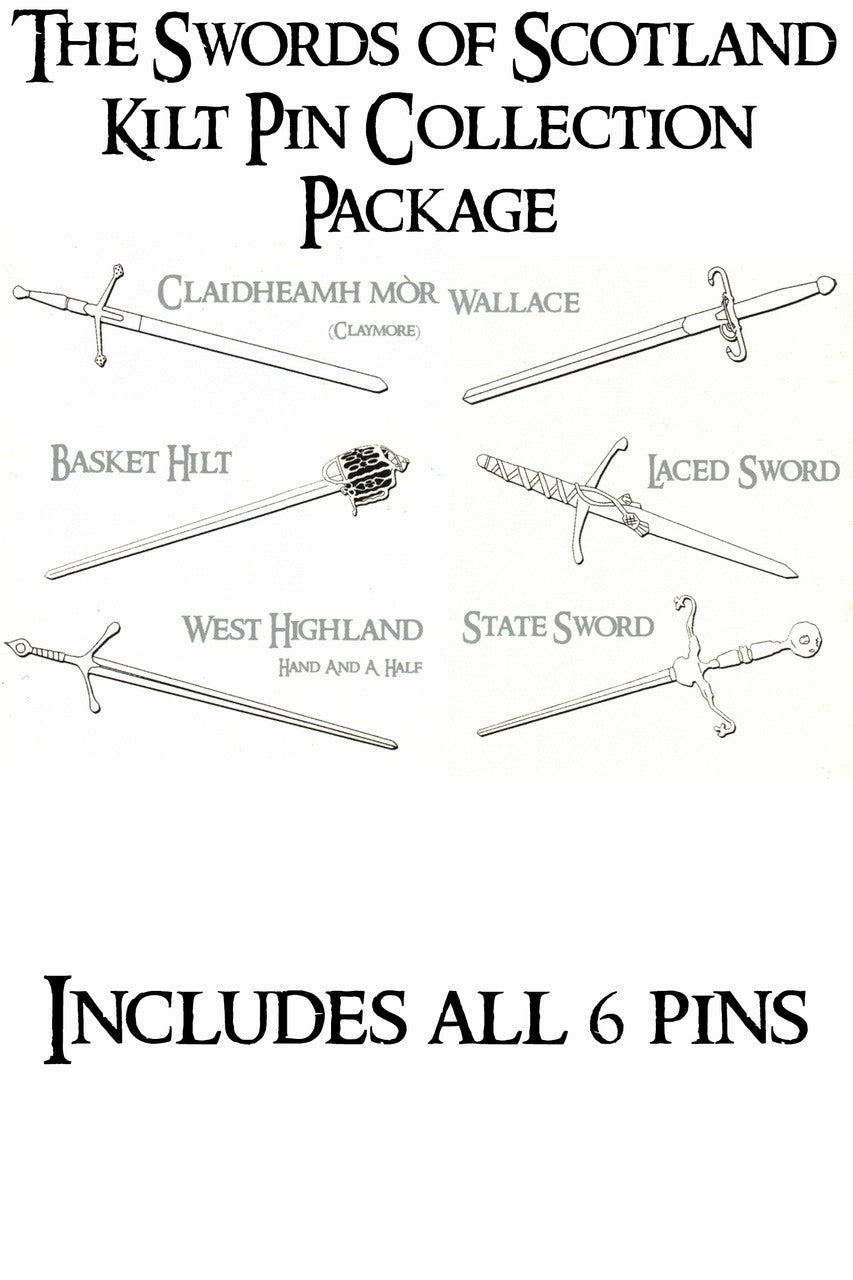 Swords of Scotland Entire Collection - 6 Kilt Pins