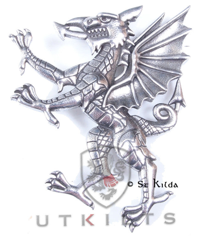 Premium Rampant Welsh Dragon Kilt Pin