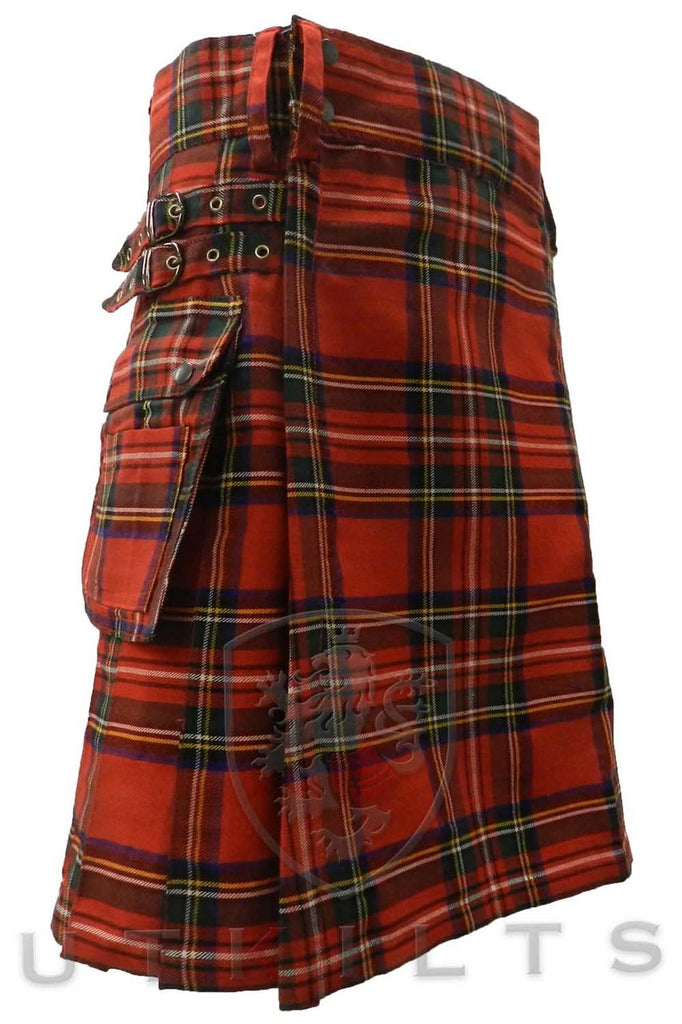 Scottish Men's Traditional kilt Royal Stewart Tartan 8 Pcs Set Kilt Outfit