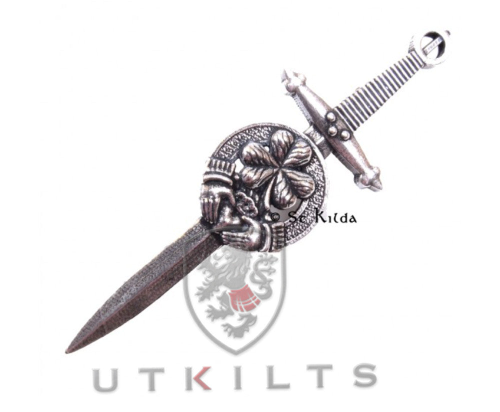 Premium Irish Shamrock Crest Kilt Pin