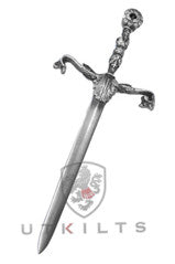 Premium Scottish Sword of State Kilt Pin Antique Silver