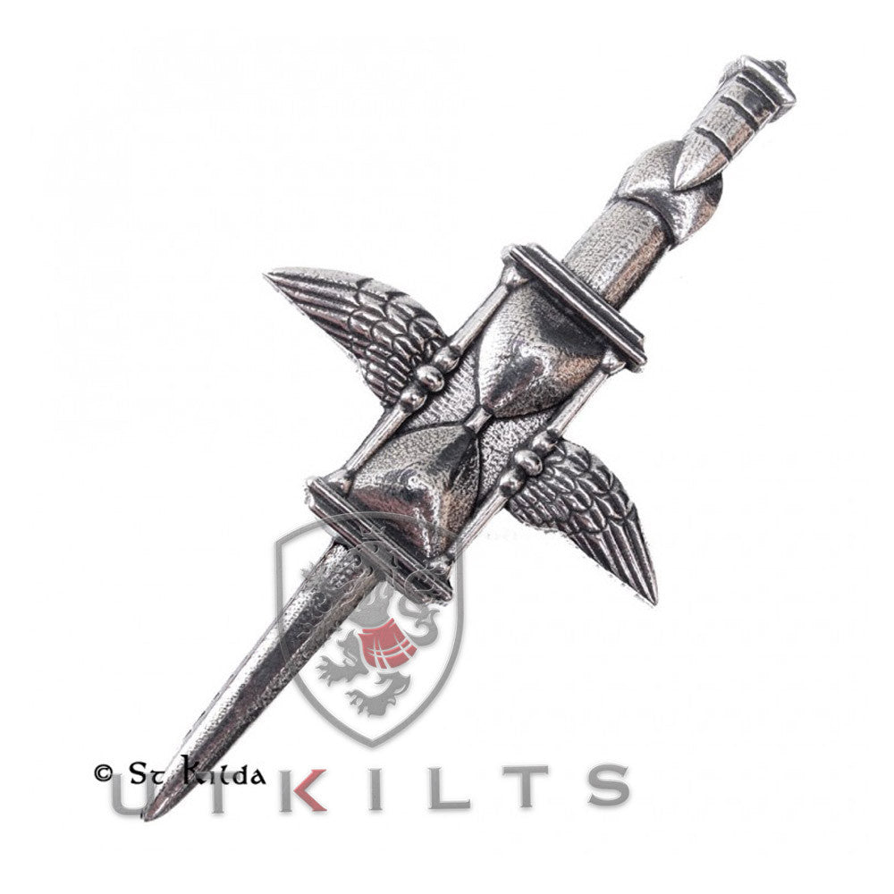 Premium Time Flies Hour Glass Kilt Pin