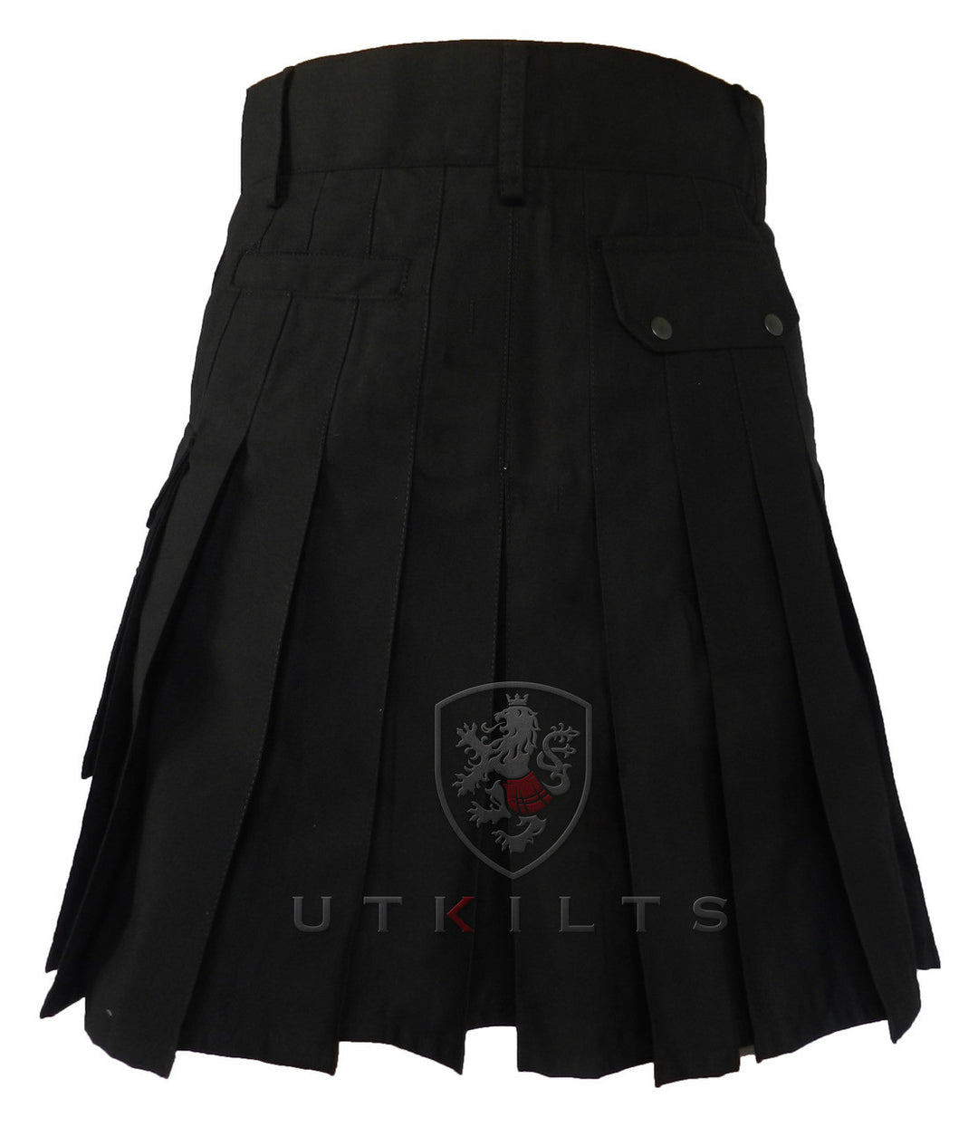 Ultimate Black Utility Kilt with Comfort Waist - 21 inch length