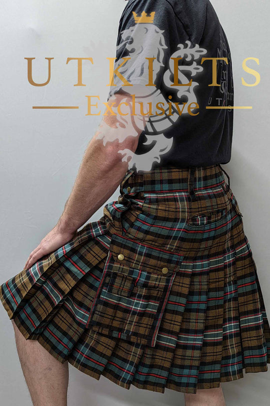 Ultimate Scottish National Weathered Tartan Utility Kilt with Comfort Waist