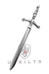 Premium Claymore Battle Sword Kilt Pin Antique Silver