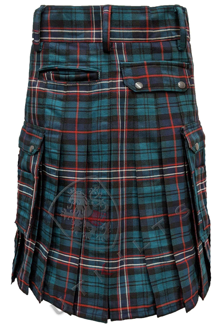 Ultimate Scottish National Tartan Utility Kilt with Comfort Waist